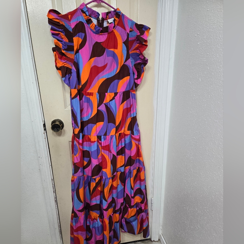 Tiered Maxi Dress for Fall w/pockets  NWT
